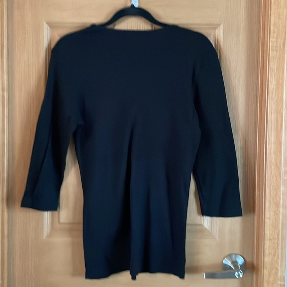 NWOT Chris’s Stuff cotton 3/4 length sleeve v-neck shirt, wine embossed, Sz. L - Picture 6 of 6